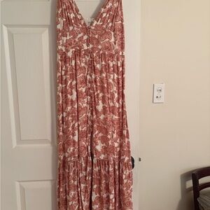 Abercrombie & Fitch Floral Maxi Dress in Pink and Cream